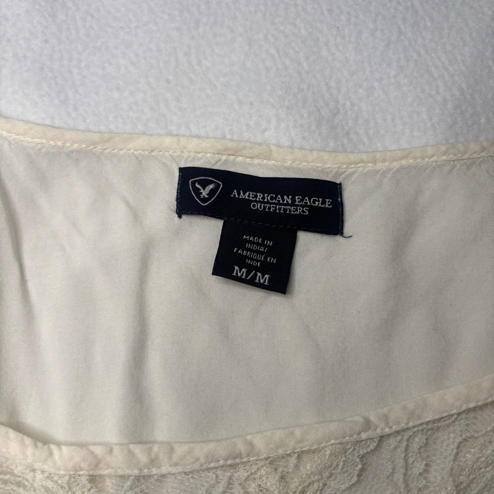 American Eagle White Shirt with Lace Details - Picture 5 of 7